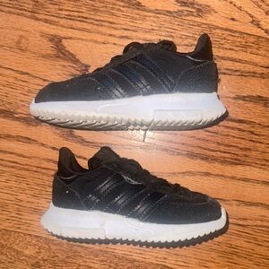 Toddler Black and White Adidas Sneakers- Size 6
